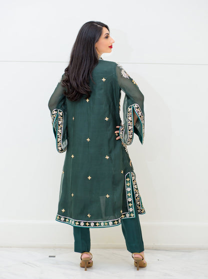 1390- 3 PIECE ATTIRE- SHIRT, SLIP & PANT